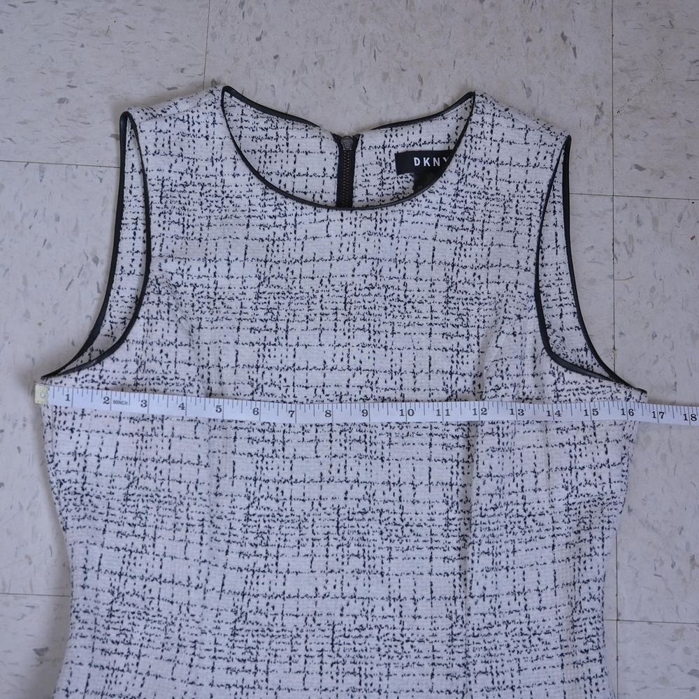 DKNY | Off white and black speckled pattern sleevless office dress - Picture 10 of 10